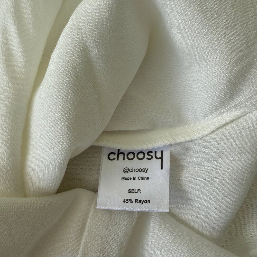 White Collared Plunging Neck Shirt Dress NWT - Picture 8 of 9